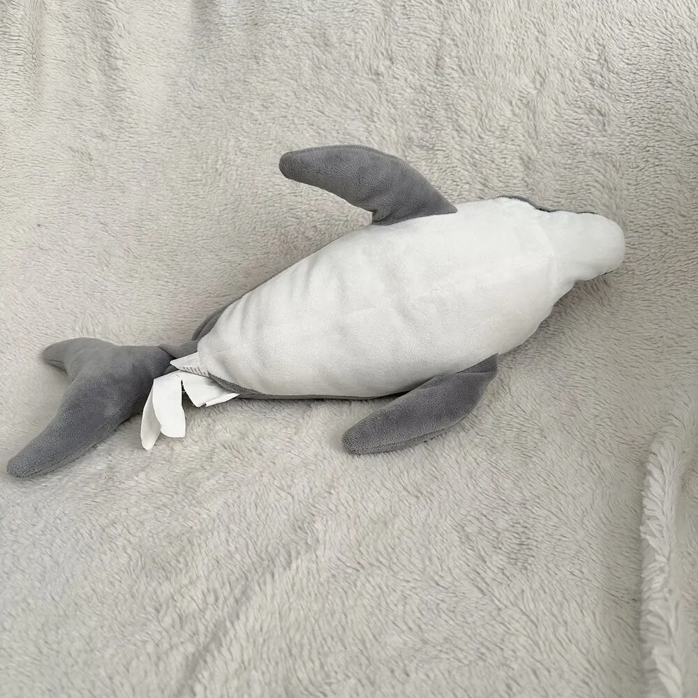 IKEA Genomblot Dolphin Plush Stuffed Animal Toy Gray White 2019
